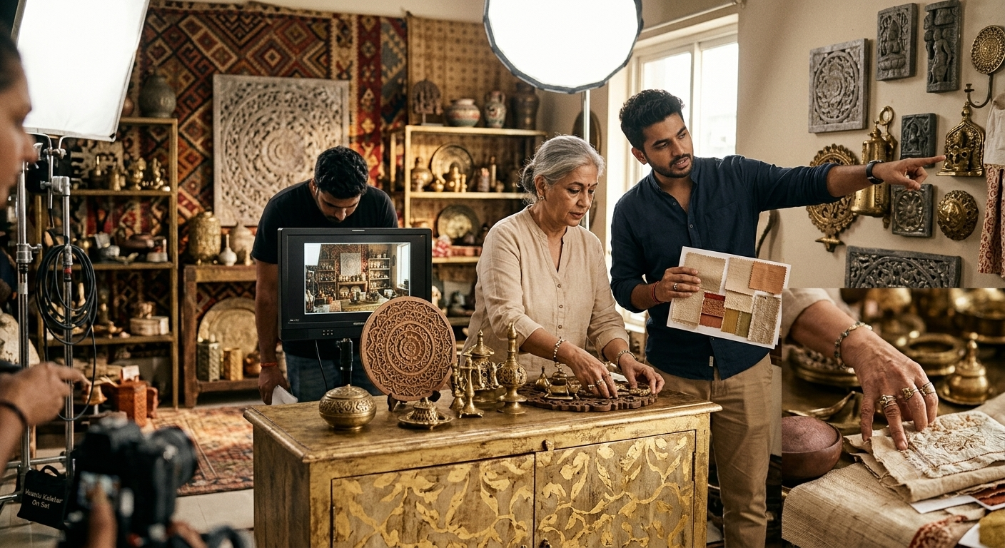 Styling on set at a Vaastu Kalakar shoot