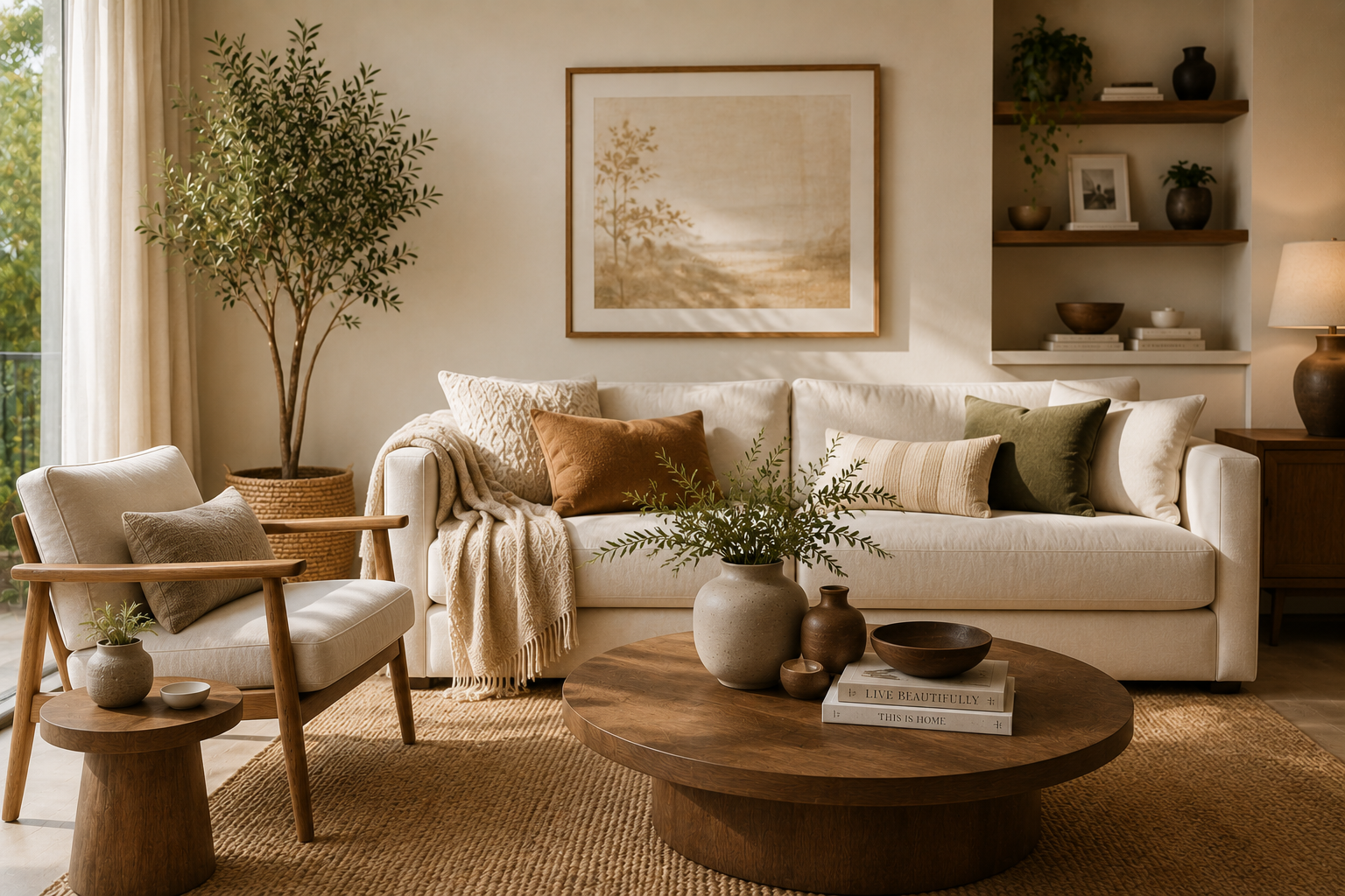 Styled living room
